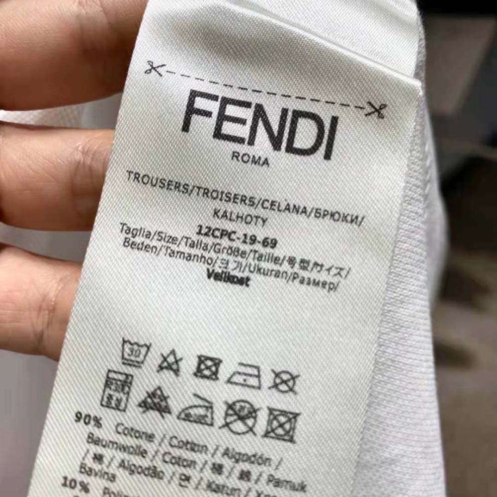 Fendi Men Polo Shirt White Pique Sweater - image 10