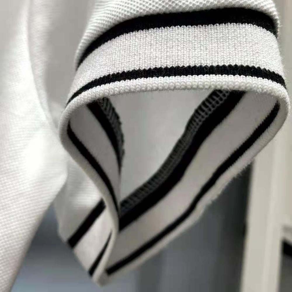 Fendi Men Polo Shirt White Pique Sweater - image 8