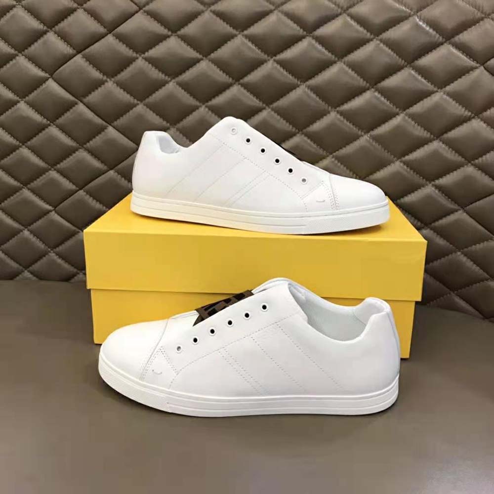 Fendi Men Sneakers White Leather Slip-ons - image 4