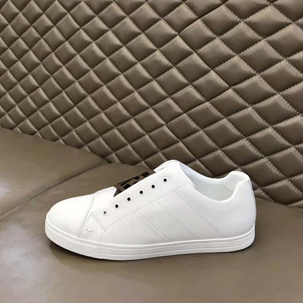 Fendi Men Sneakers White Leather Slip-ons - image 6