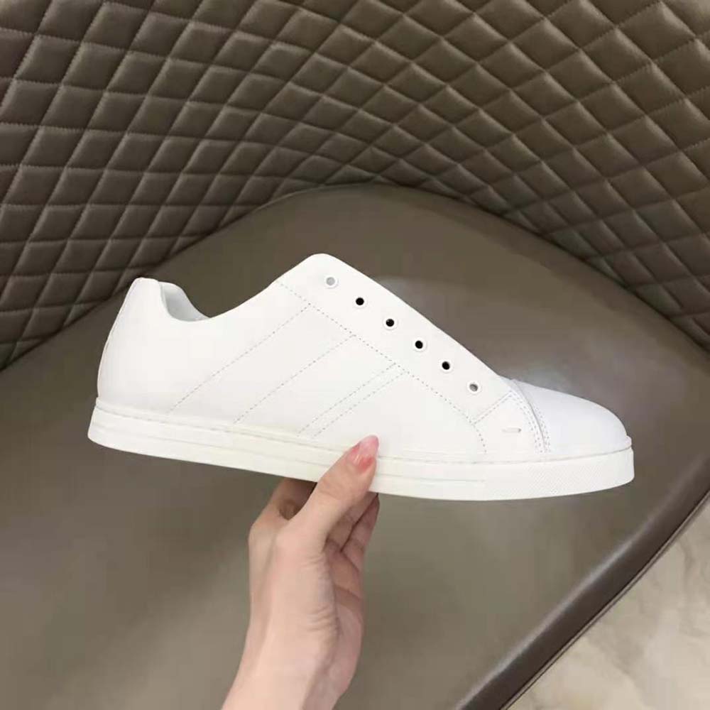 Fendi Men Sneakers White Leather Slip-ons - image 7