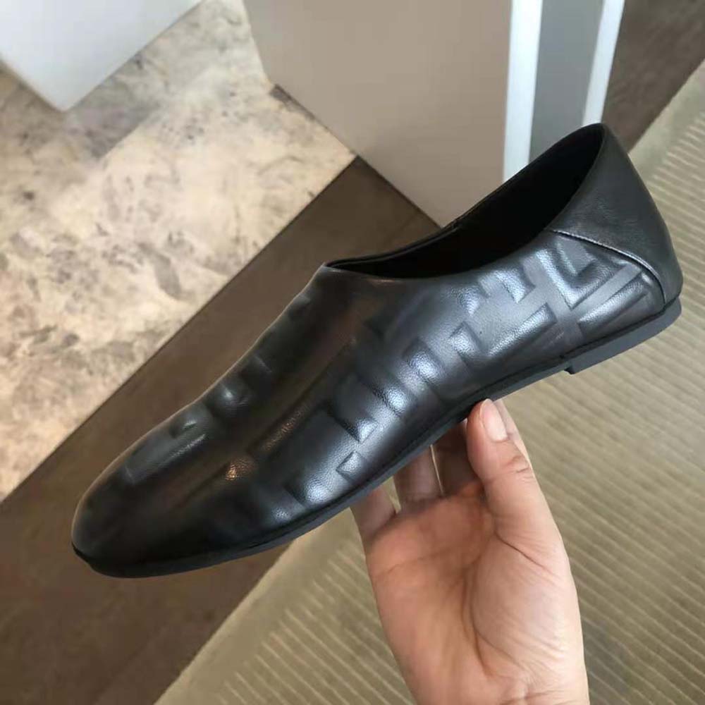 Fendi Unisex Signature Black Nappa Leather Slippers - image 8