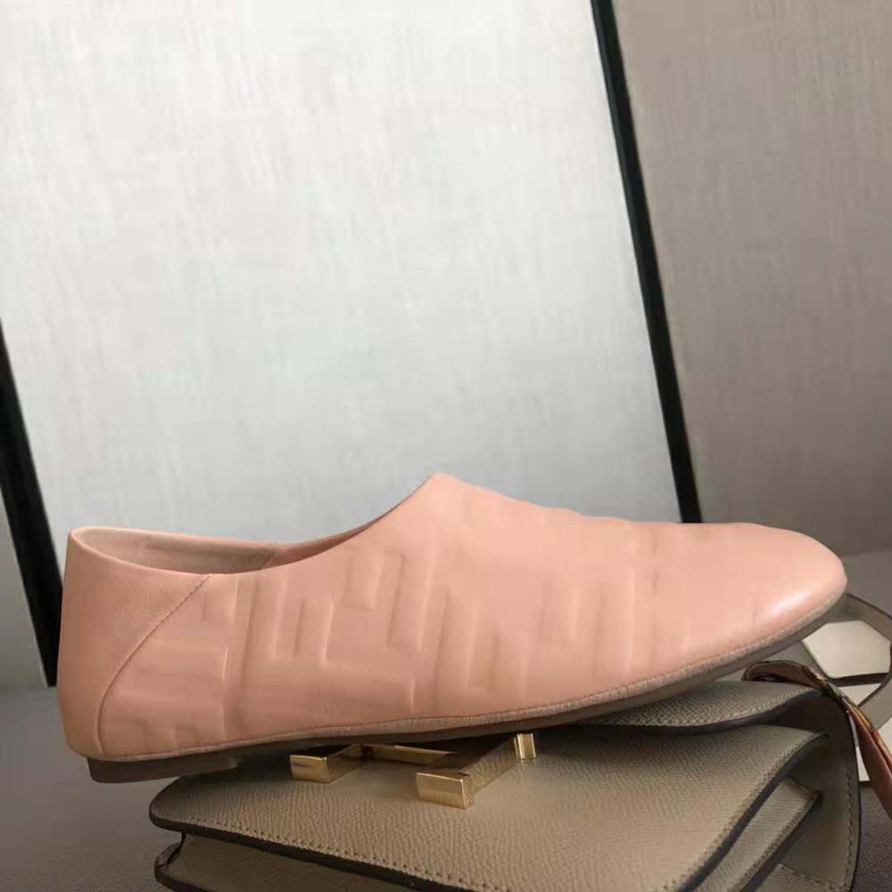 Fendi Unisex Signature Pink Nappa Leather Slippers - image 10