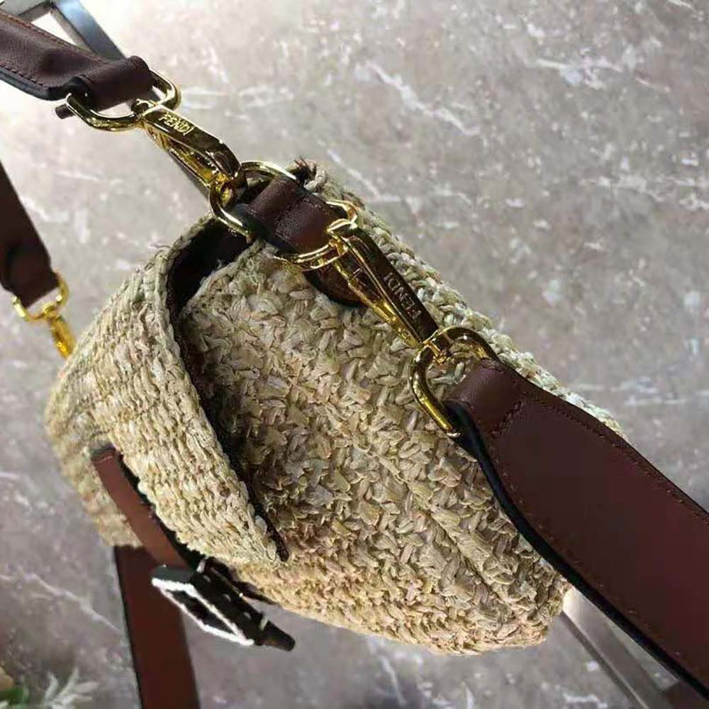 Fendi Women Baguette Woven Straw Bag-Beige - image 6