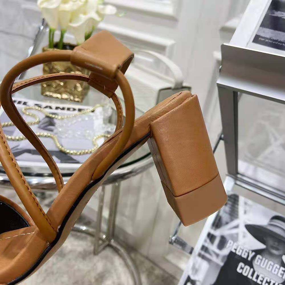 Fendi Women FF Interlace Brown Leather Sandals - image 10