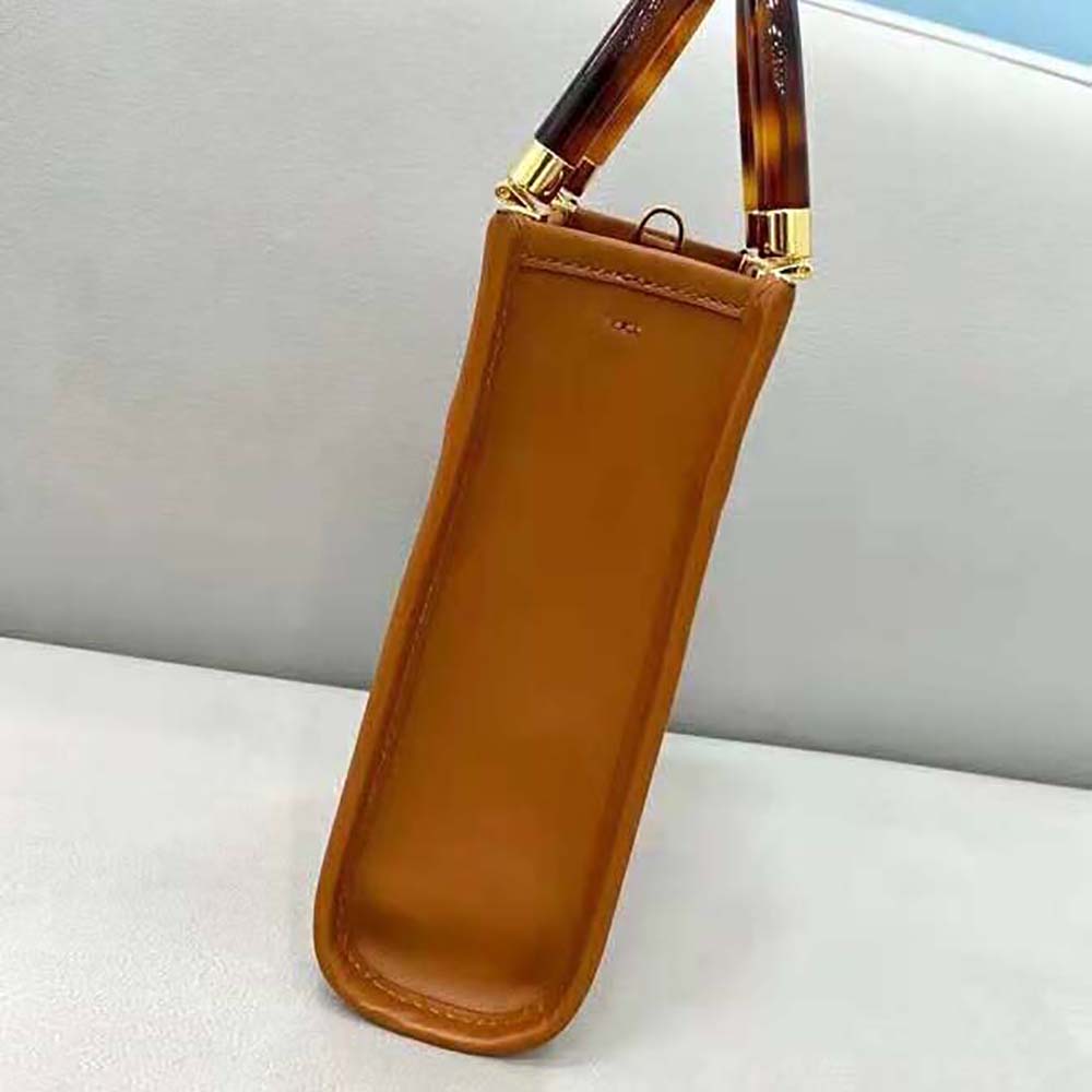 Fendi Women Mini Sunshine Shopper Dark Brown Leather Mini-bag - image 4