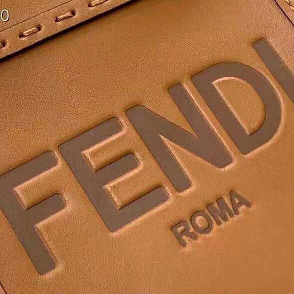 Fendi Women Mini Sunshine Shopper Dark Brown Leather Mini-bag - image 9