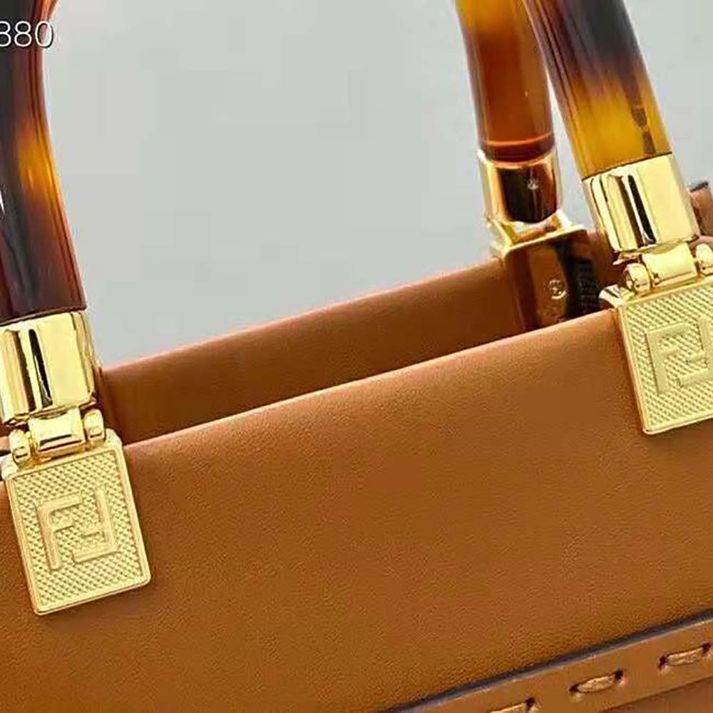 Fendi Women Mini Sunshine Shopper Dark Brown Leather Mini-bag - image 8