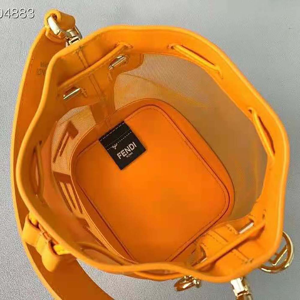 Fendi Women Mon Tresor Leather and Mesh Mini-bag-Orange - image 5