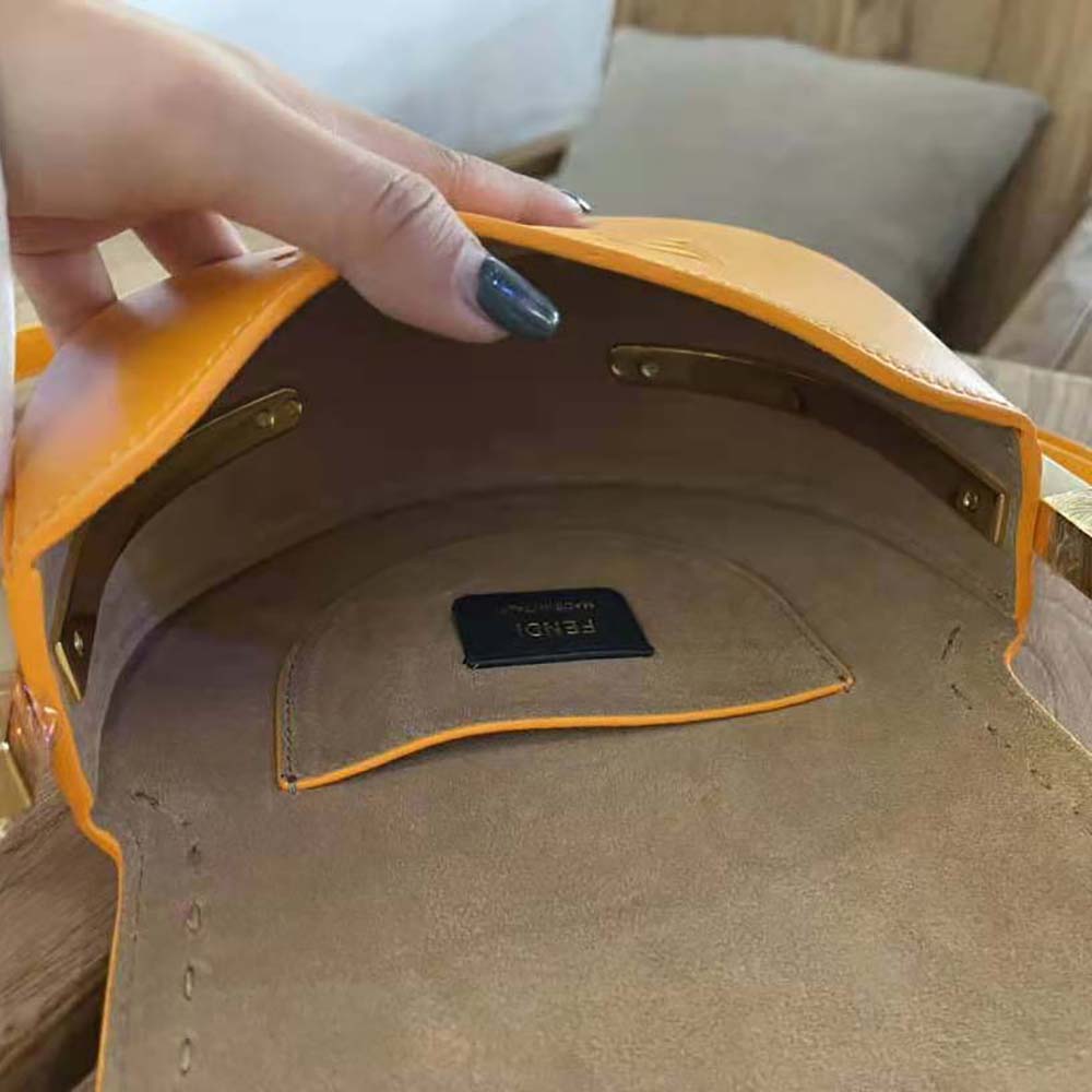 Fendi Women Moonlight Orange Leather Bag - image 8