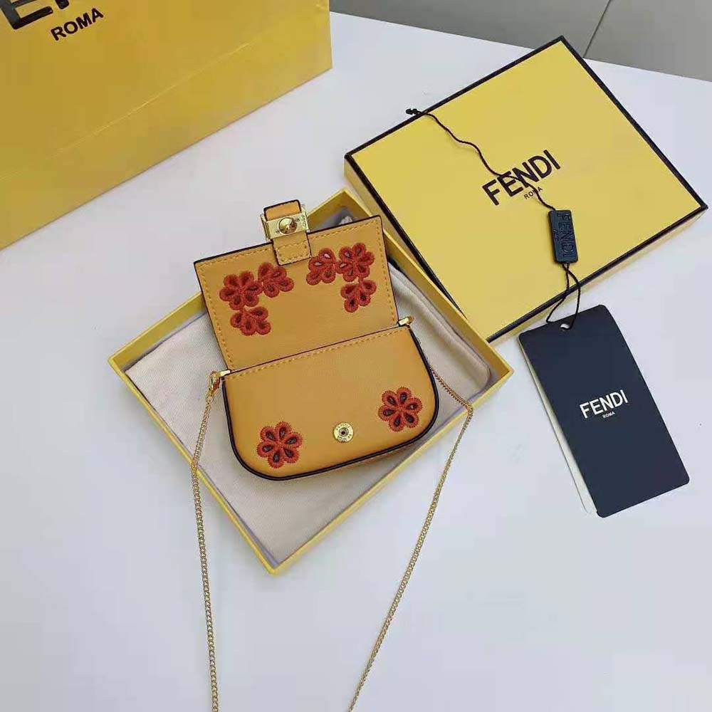 Fendi Women Nano Baguette Charm Orange Nappa Leather - image 5