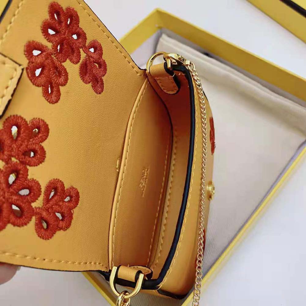 Fendi Women Nano Baguette Charm Orange Nappa Leather - image 8