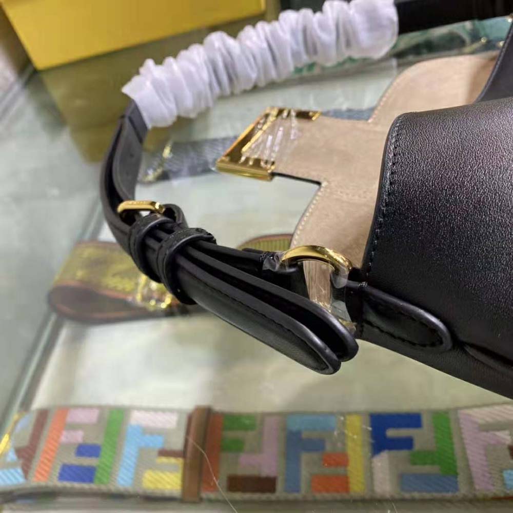 Fendi Women Small Croissant Black Leather Bag - image 9
