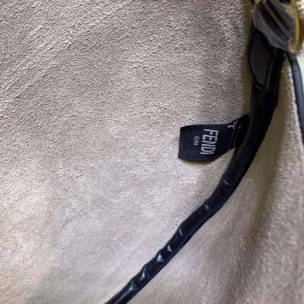 Fendi Women Small Croissant Black Leather Bag - image 6