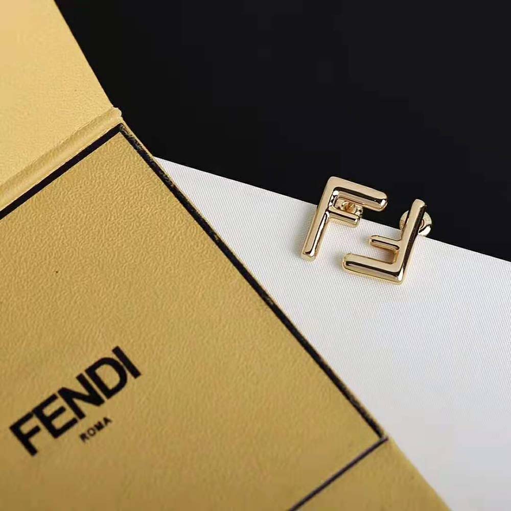 Fendi Women Small FF Gold-color Earrings - image 6