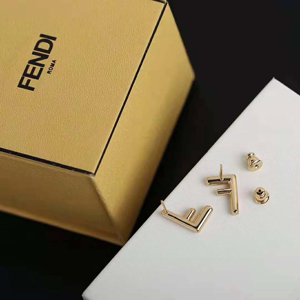 Fendi Women Small FF Gold-color Earrings - image 5