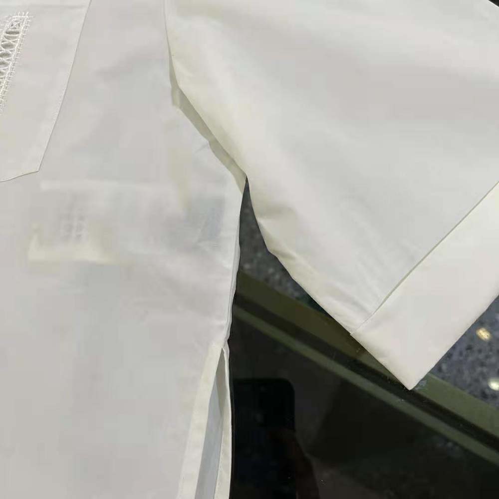 Fendi Women White Poplin Shirt with Classic Collar and Breast Pocket - image 7