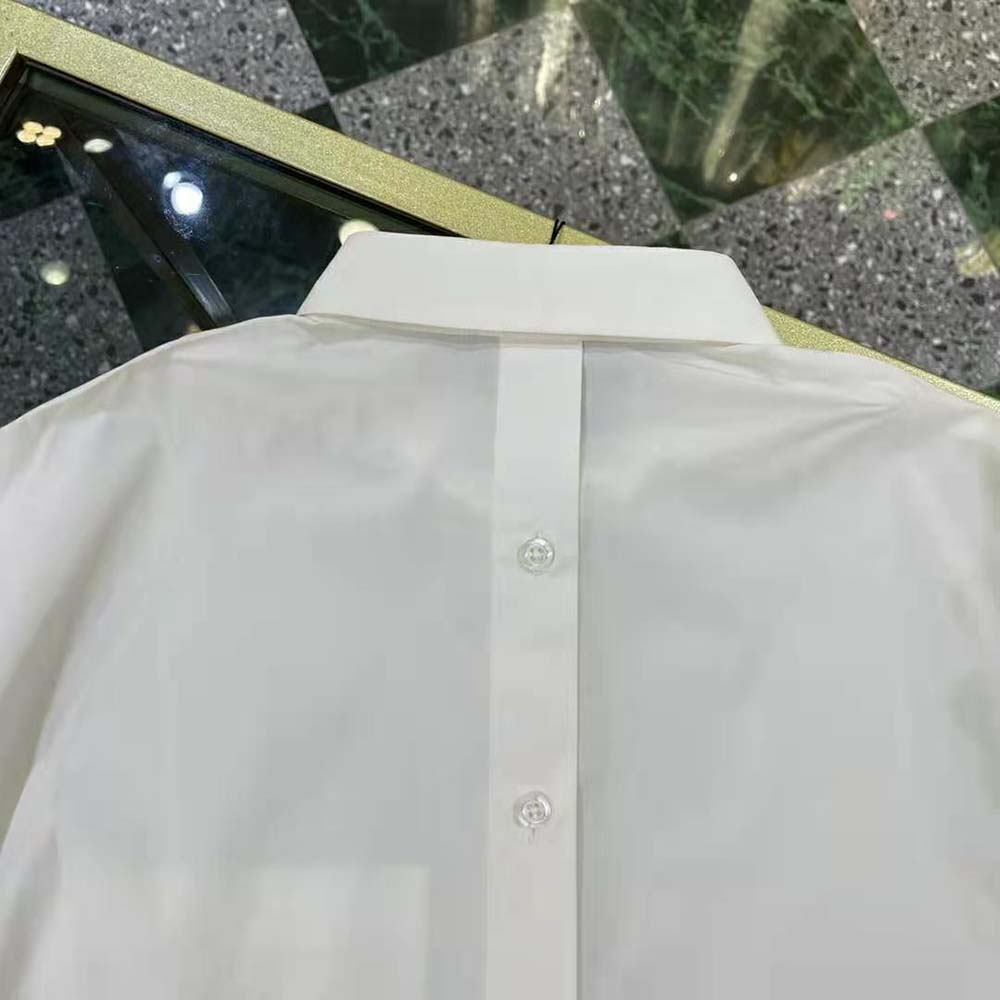 Fendi Women White Poplin Shirt with Classic Collar and Breast Pocket - image 5