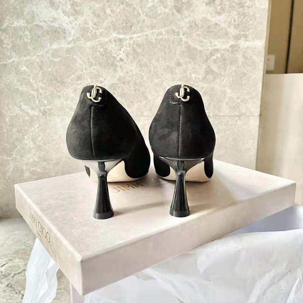 Jimmy Choo Women RENE 65 Black Suede and Patent Leather Pointed Pumps - image 5