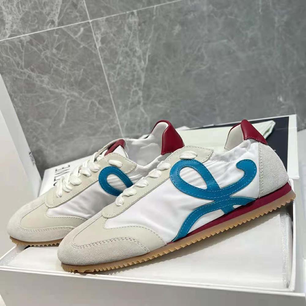 Loewe Unisex Ballet Runner in Nylon and Calfskin-Blue - image 6