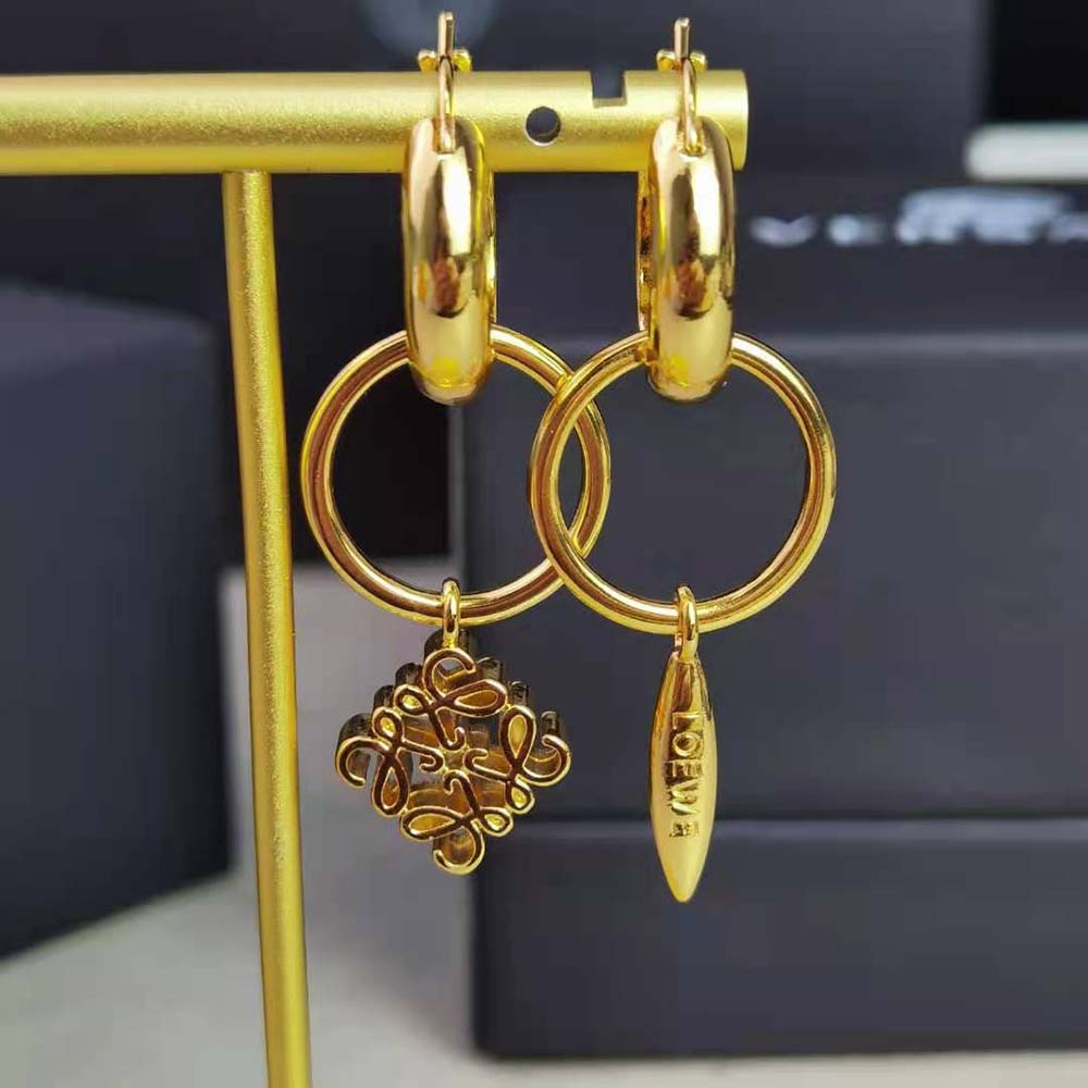 Loewe Women Anagram Asymmetric Earrings - image 10