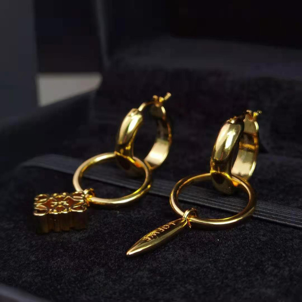 Loewe Women Anagram Asymmetric Earrings - image 9