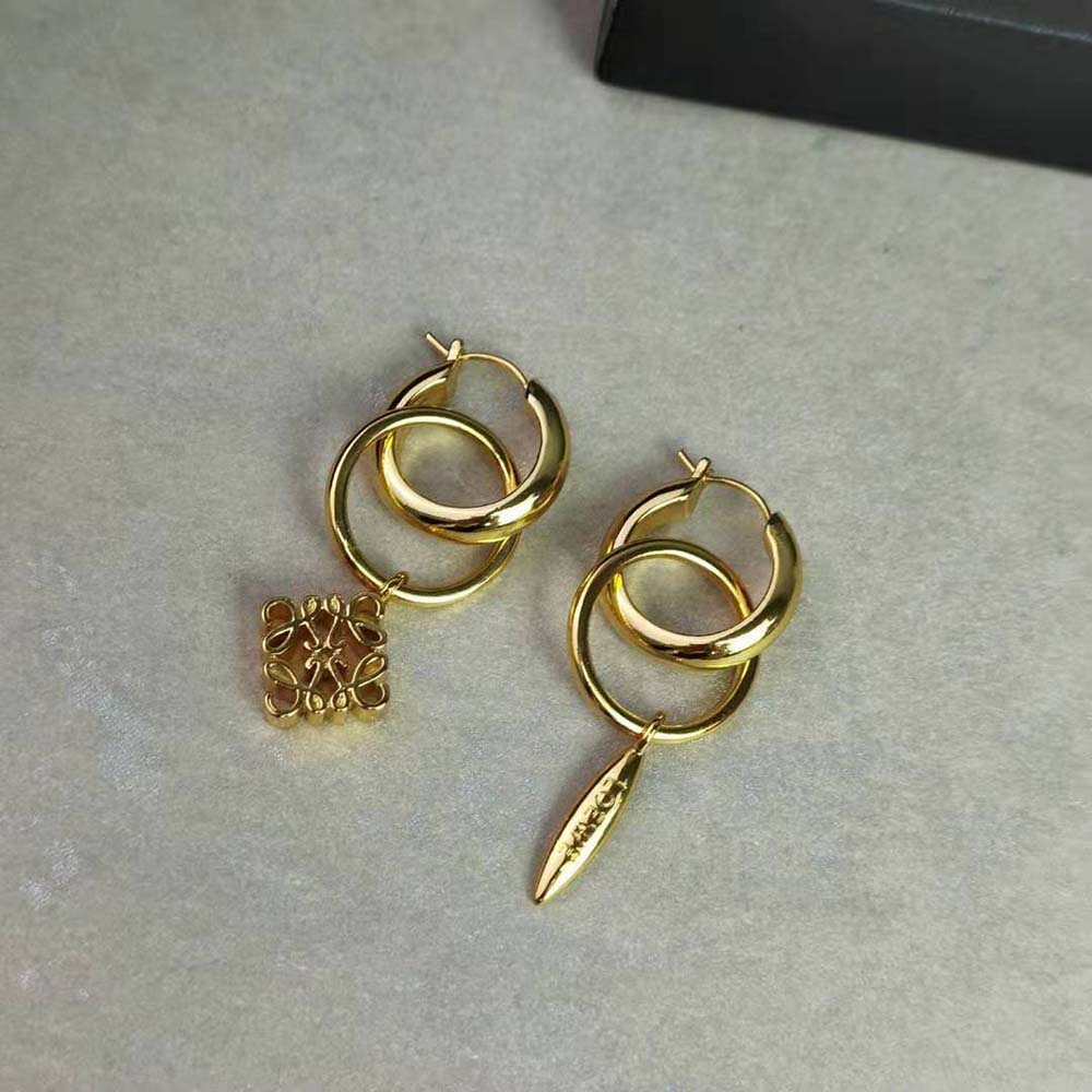 Loewe Women Anagram Asymmetric Earrings - image 8