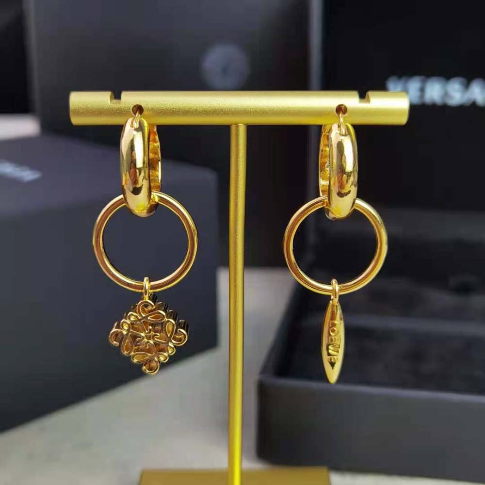 Loewe Women Anagram Asymmetric Earrings - image 7