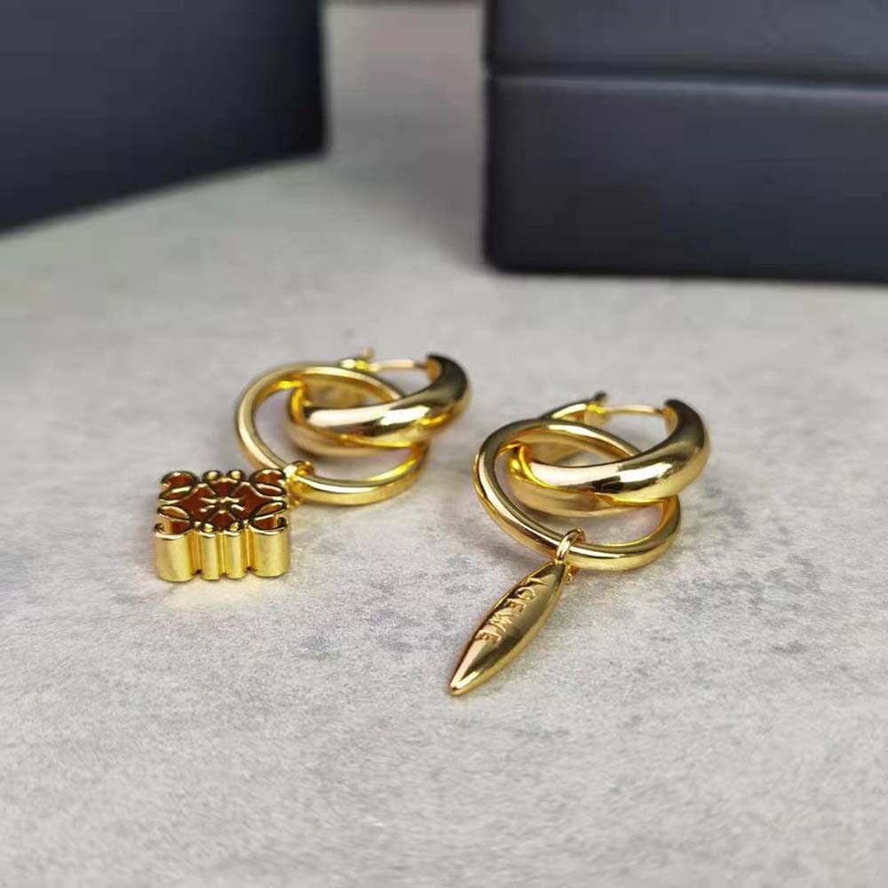 Loewe Women Anagram Asymmetric Earrings - image 6