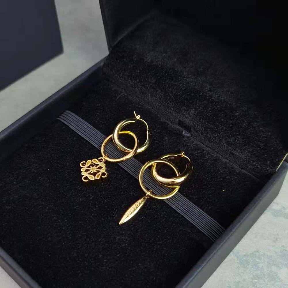 Loewe Women Anagram Asymmetric Earrings - image 5