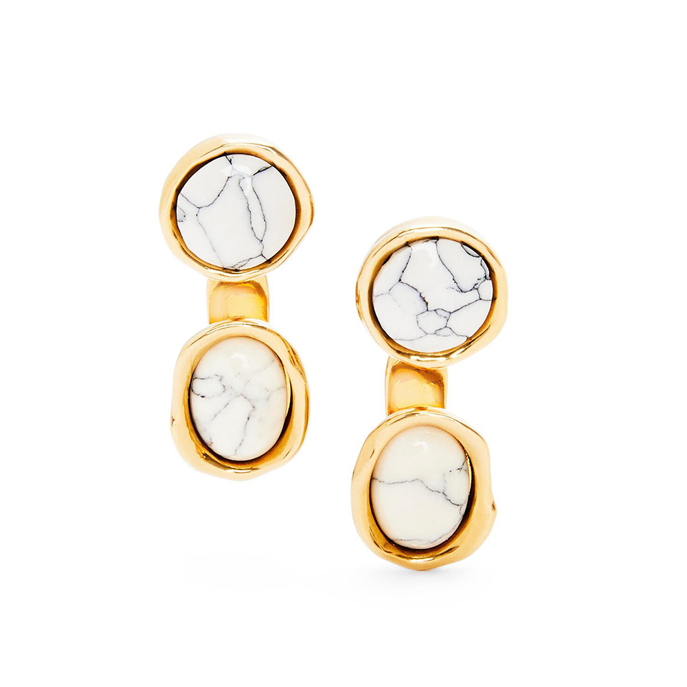 Front view of Loewe Women Double Tree Earrings in white resin and metal