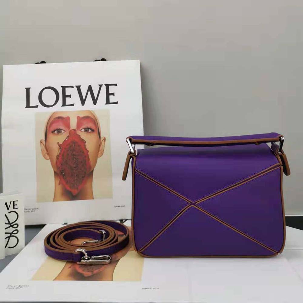 Loewe Women Mini Puzzle Bag in Classic Calfskin-Purple - image 4