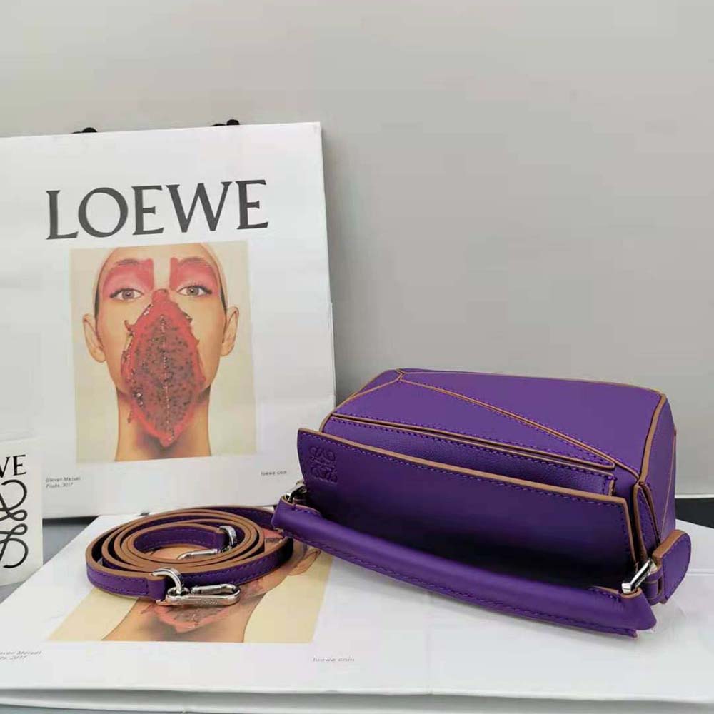 Loewe Women Mini Puzzle Bag in Classic Calfskin-Purple - image 5