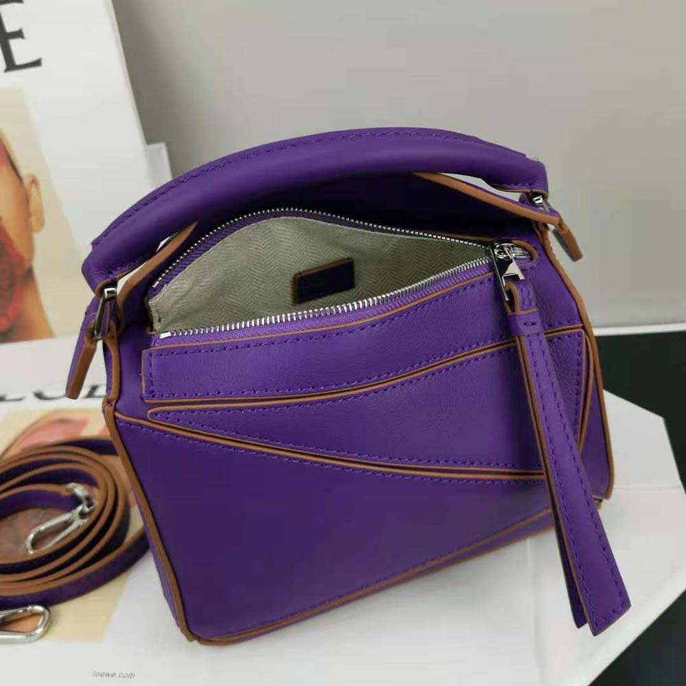 Loewe Women Mini Puzzle Bag in Classic Calfskin-Purple - image 6