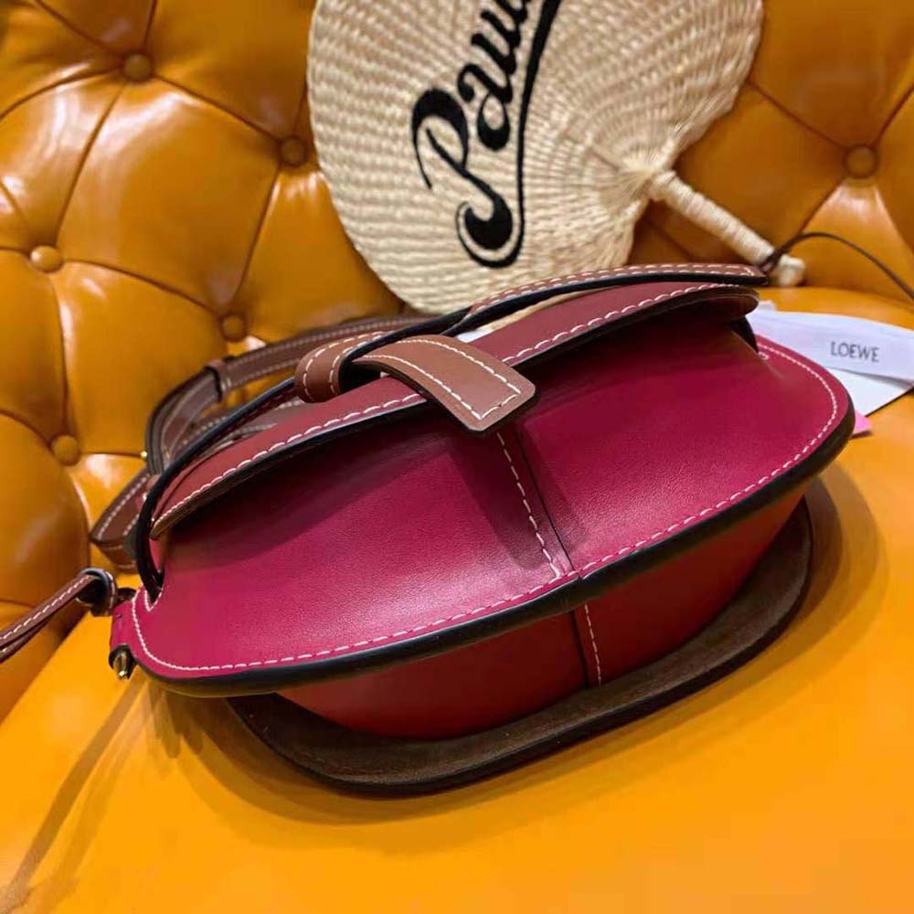 Loewe Women Small Gate Bag in Soft Calfskin-Maroon - image 4