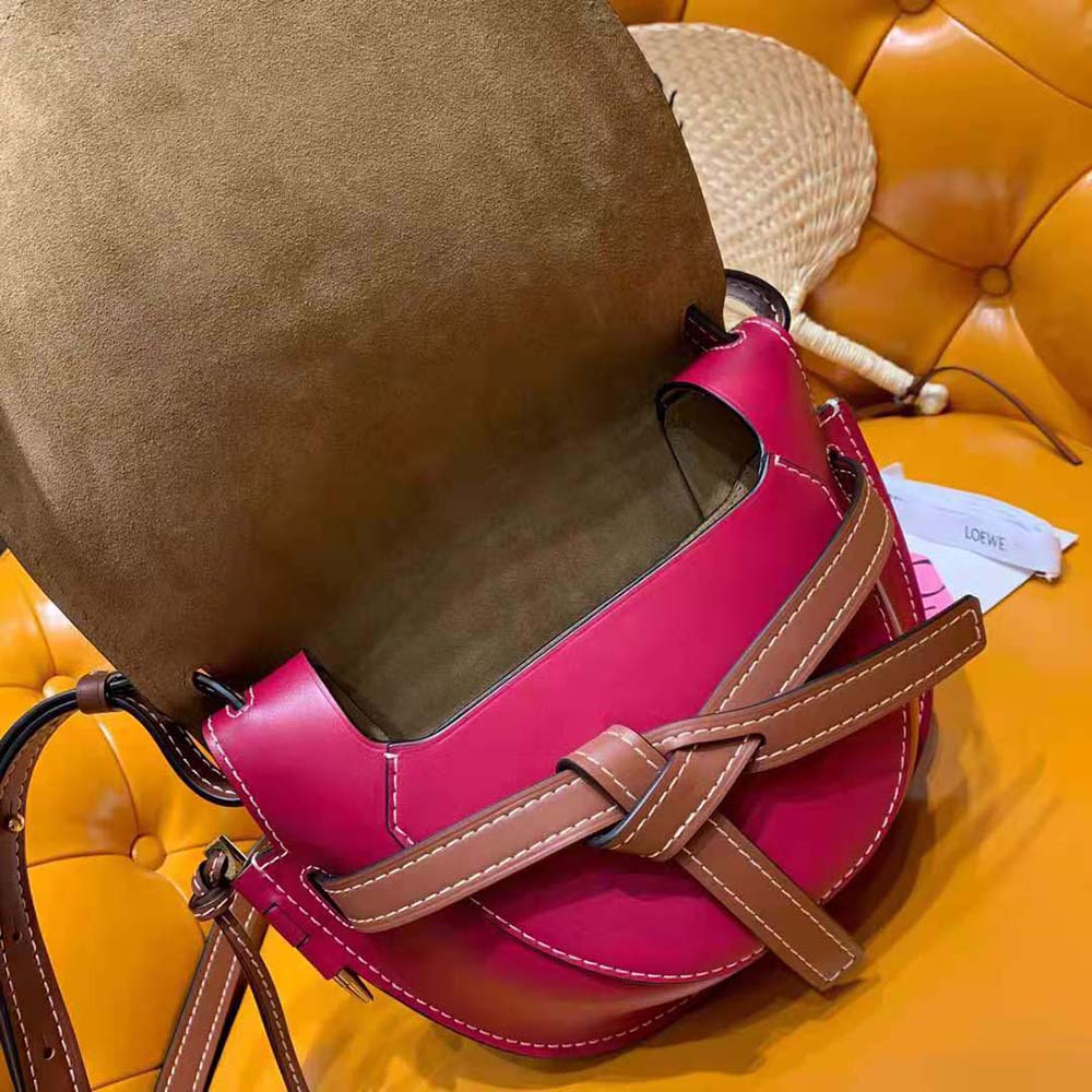 Loewe Women Small Gate Bag in Soft Calfskin-Maroon - image 5