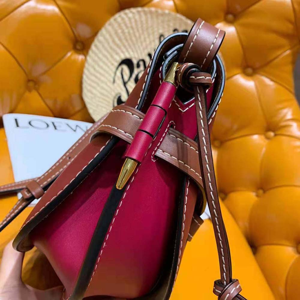 Loewe Women Small Gate Bag in Soft Calfskin-Maroon - image 7