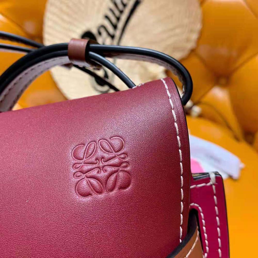 Loewe Women Small Gate Bag in Soft Calfskin-Maroon - image 8