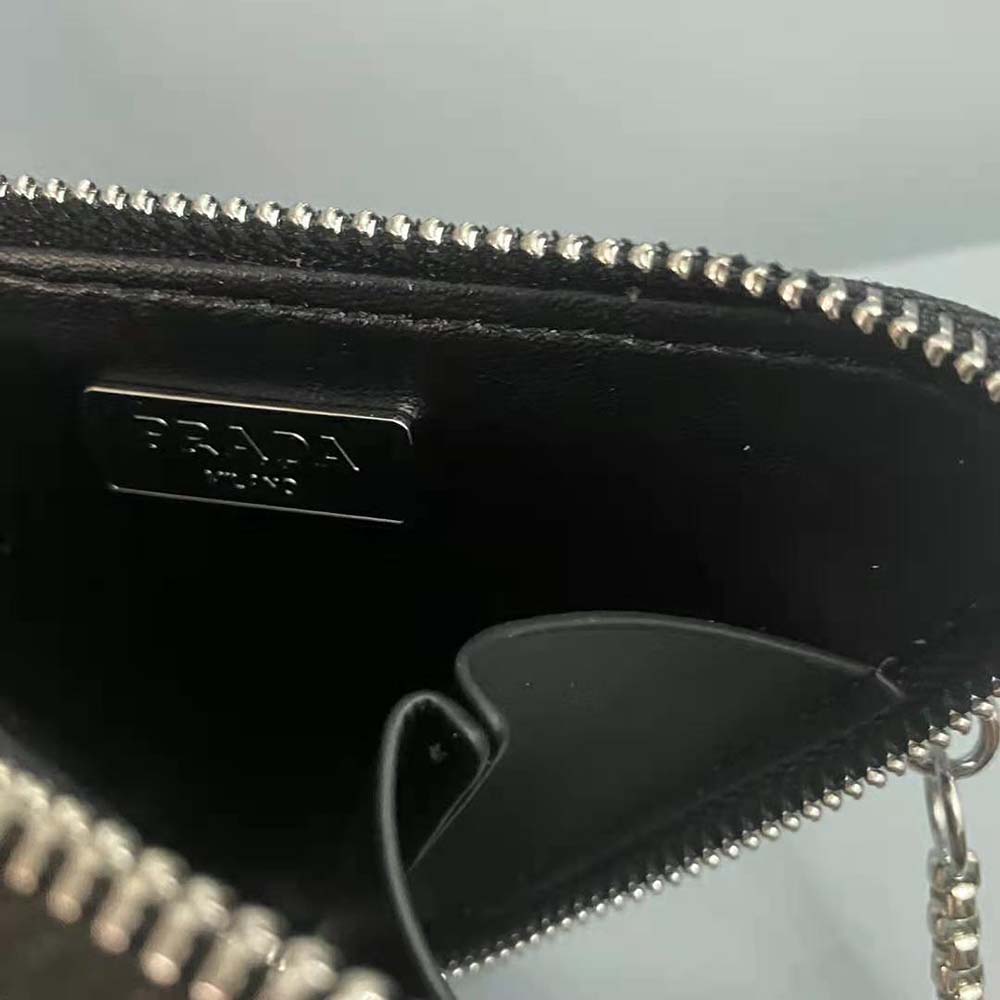 Prada Women Brushed Leather Mini-Pouch-Silver - image 9