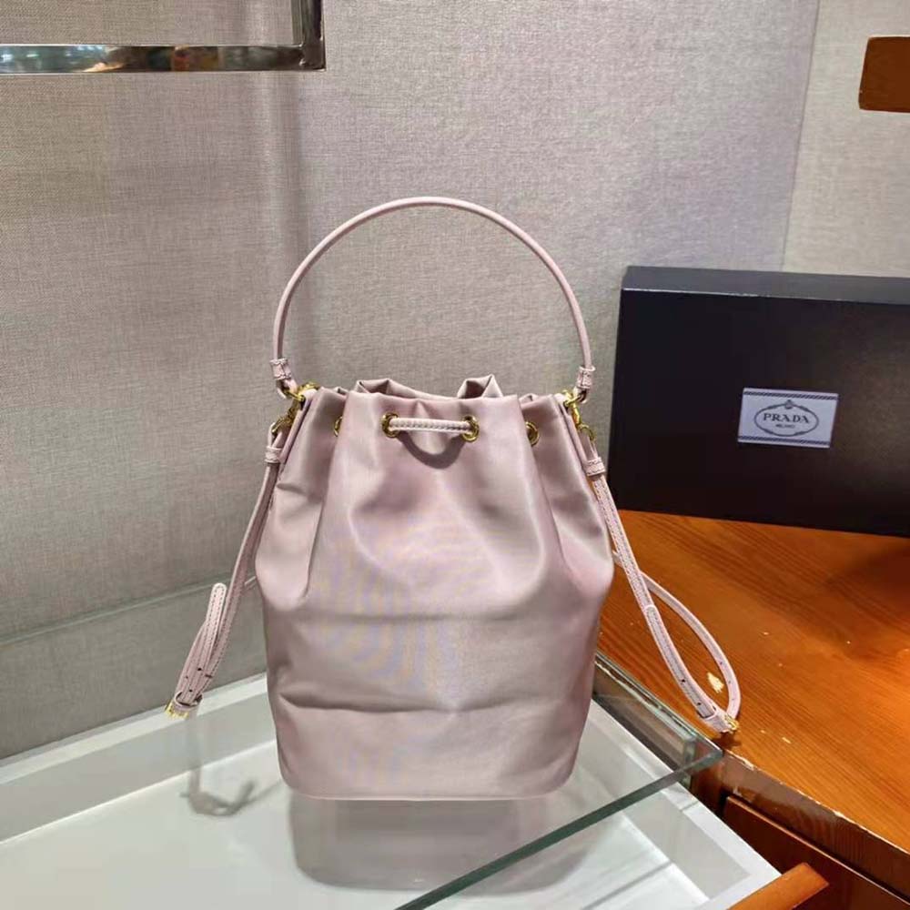 Side angle showcasing strap and sleek silhouette of Prada Women Duet Shoulder Bag