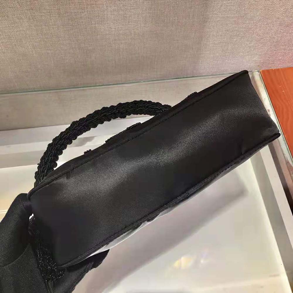 Prada Women Nylon Bag with Embroidery-Black - image 7