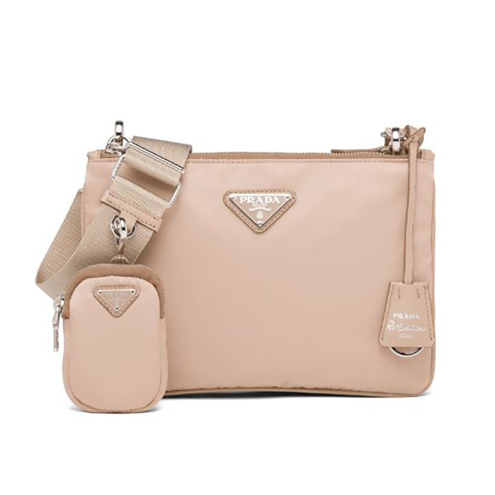 Front view of Prada Women Nylon Re-Edition 2000 Shoulder Bag-Pink