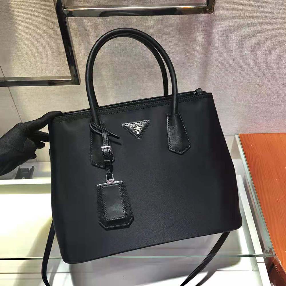 Prada Women Prada Double nylon and Saffiano Leather Bag-Black - image 4