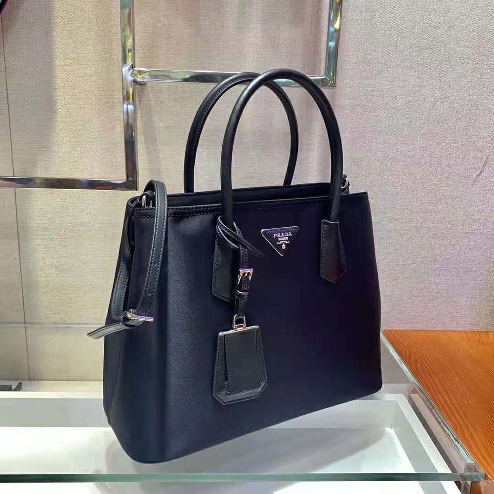 Prada Women Prada Double nylon and Saffiano Leather Bag-Black - image 5
