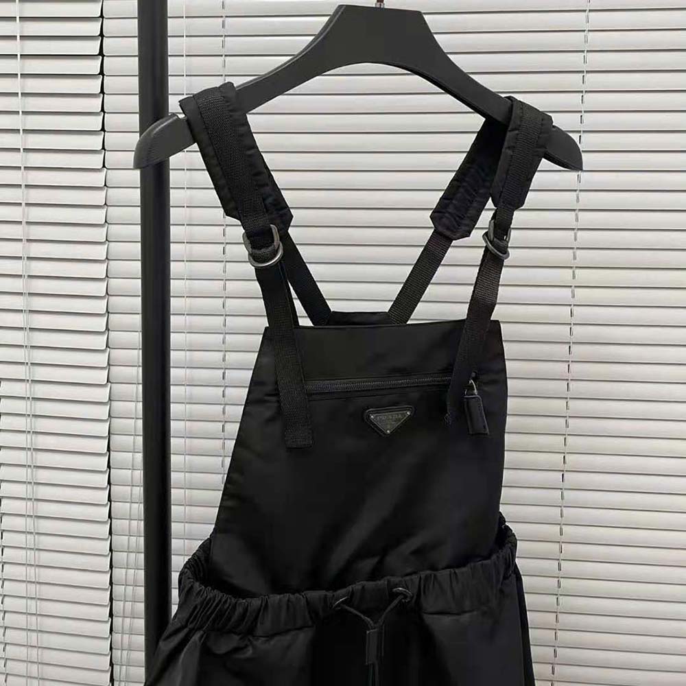 Prada Women Re-Nylon Gabardine Pinafore Dress-Black - image 4