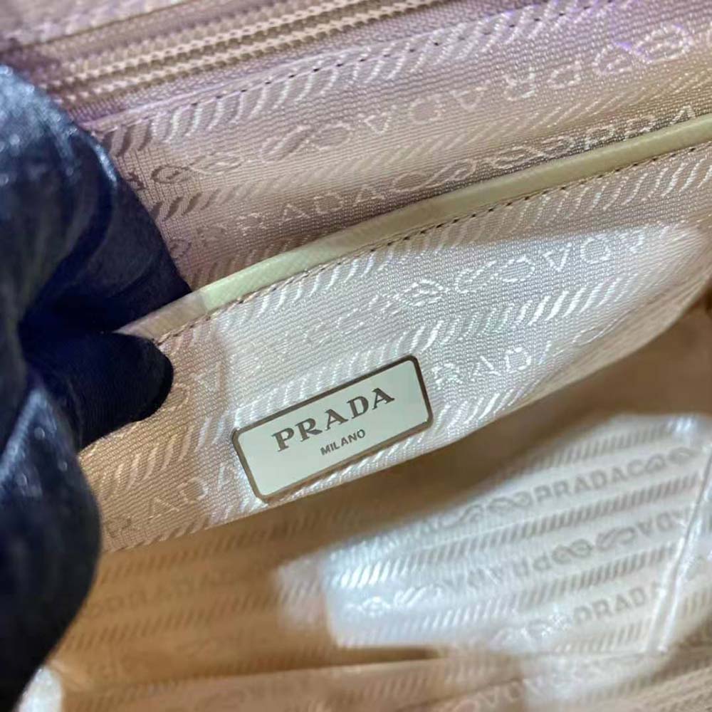 Prada Women Re-Nylon Shoulder Bag-Beige - image 10
