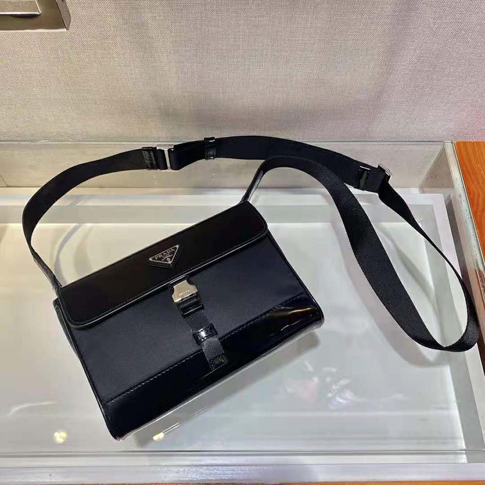 Prada Women Re-Nylon and Leather Shoulder Bag-Black - image 5