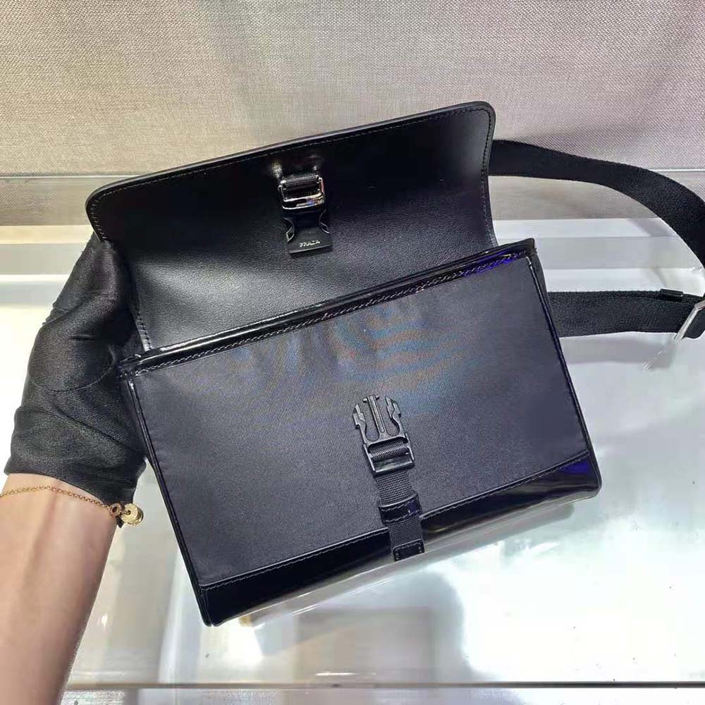 Prada Women Re-Nylon and Leather Shoulder Bag-Black - image 7