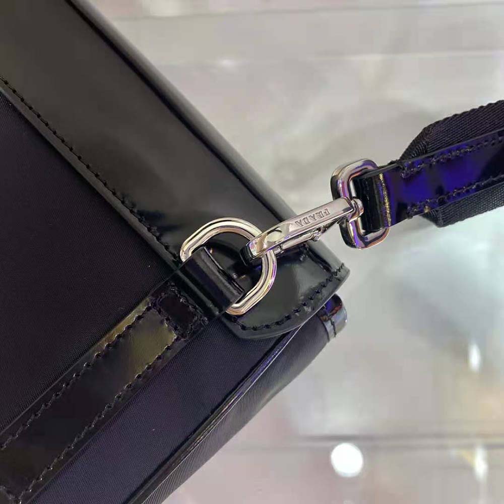 Prada Women Re-Nylon and Leather Shoulder Bag-Black - image 9