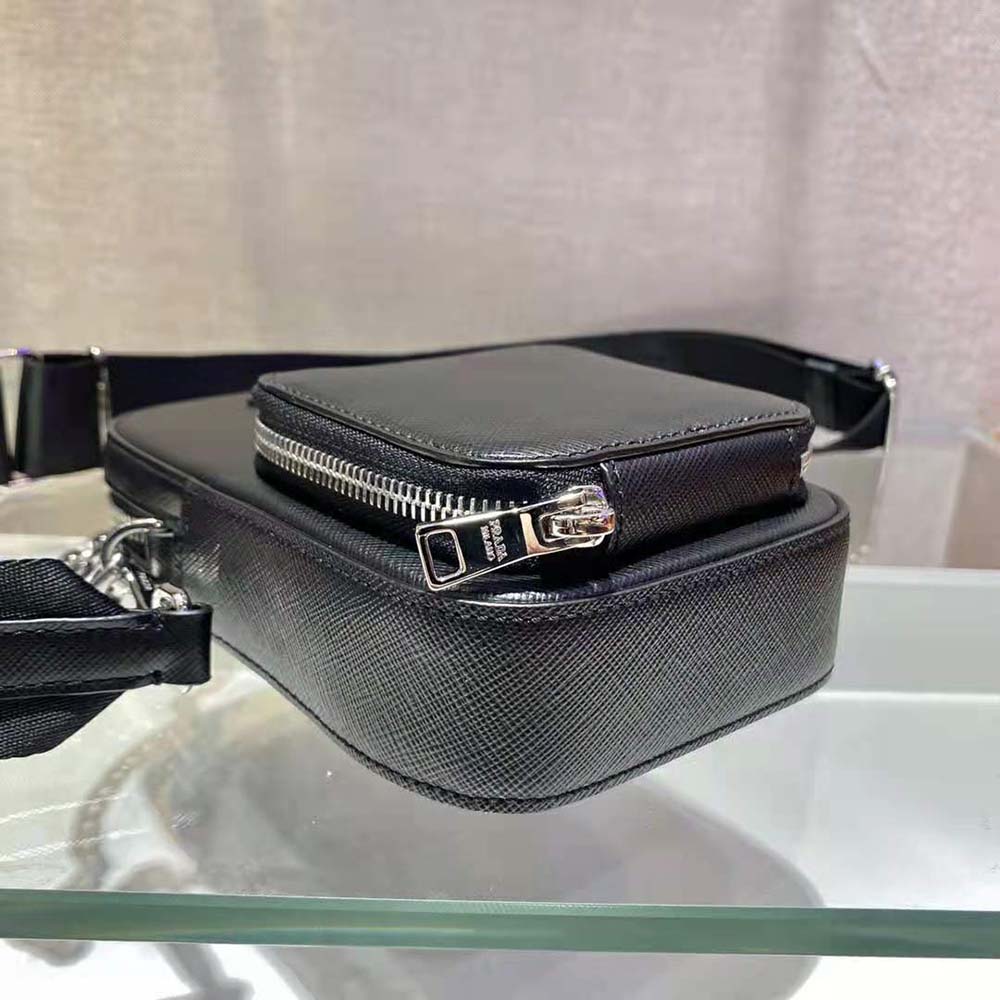 Prada Men Saffiano Leather Mini Bag-Black - image 6